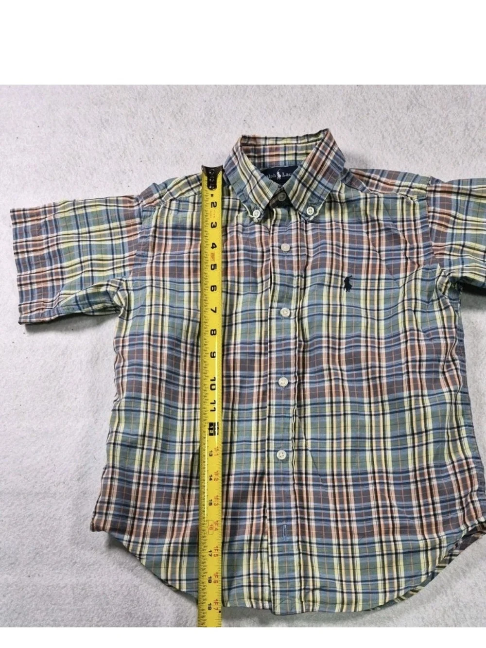Ralph Lauren Boys/Toddler Plaid Shirt Size 6 Short Sleeve Button Down Classic